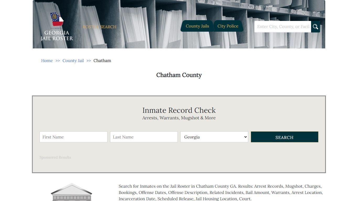 Chatham County | Georgia Jail Inmate Search